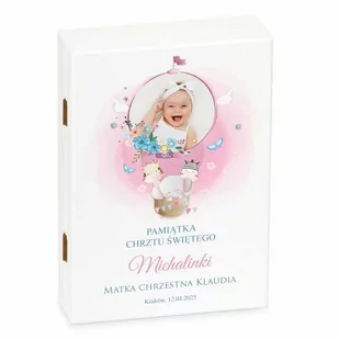 Sztućce dla dzieci zestaw w drewnianym etui z nadrukiem - Pamiątka Chrztu Świętego - miniaturka - grafika 1