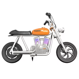 Elektryczny motocykl dla dzieci HYPER GOGO Pioneer 12 Plus z aplikacją, 5.2Ah 160W z oponami 12'x3', zasięg 12KM - pomarańczowy - Motocykle - miniaturka - grafika 6