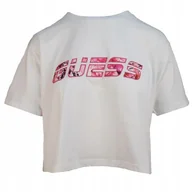 Bluzki damskie - Biały T-shirt Top Damski Logo Rozmiar M *Guess* - miniaturka - grafika 1