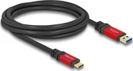 Kable USB - Kabel USB Delock USB-A - USB-C 2 m Czarno-czerwony (80618) - miniaturka - grafika 1