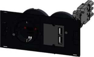 Bachmann BACHMANN DUE Set 1xDUE CEE7/7+USB - Gniazdka elektryczne - miniaturka - grafika 1