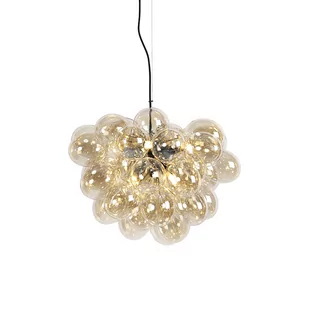 QAZQA Designerska lampa wisząca czarna szkło bursztynowe 8-źródeł światła - Uvas - Lampy sufitowe - miniaturka - grafika 1