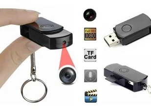 Szpiegowski Pendrive Kamera, Nagrywający Obraz FULL HD i Dźwięk + Aparat Foto + Brelok... - Podsłuchy - miniaturka - grafika 1
