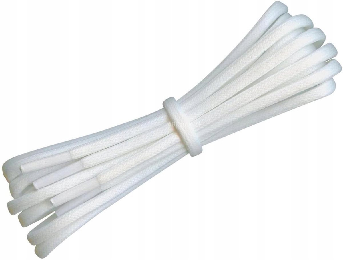 WOSKOWANE Sznurówki BIAŁE Sznurowadła 100 cm CIENKIE Okrągłe Fi 2 mm G9-34