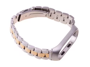 Bransoletka pasek Xiaomi Mi Band 3/ Xiaomi Mi Band 4 - srebrno złota - Akcesoria do smartwatchy - miniaturka - grafika 1