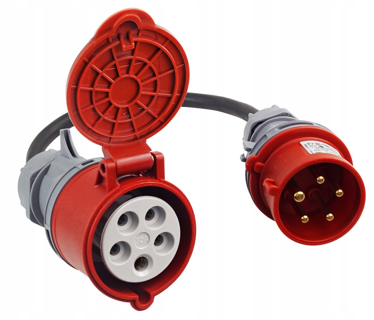 Adapter Siłowy Siła Redukcja Przejściówka Wtyczka 16A 5P Na Gniazdo 32A 5P 5x2,5mm Adelid WP165 GP325