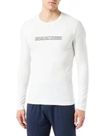 Koszulki męskie - Emporio Armani Męski T-shirt z logo, kremowy, S - miniaturka - grafika 1