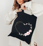 Torby i wózki na zakupy - Torba bawełniana czarna na zakupy - miniaturka - grafika 1