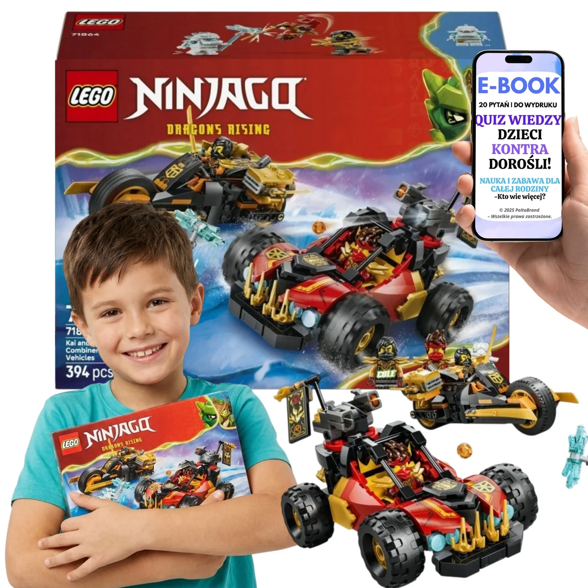 LEGO Ninjago Dragons Rising Wielofunkcyjne Pojazdy Zestaw dla Fana Serialu 71864