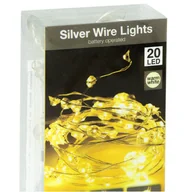 Oświetlenie świąteczne - Lampki Druciki 20 Led Na Baterie Dekoracja Na Boże Narodzenie Ciepły Biały 95 Cm Diamenty - miniaturka - grafika 1