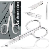 Akcesoria do paznokci - Nożyczki do paznokci skórek proste ostrza kosmetyczne manicure pedicure stal gabinet SPA srebrne - miniaturka - grafika 1