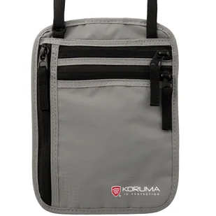 Dyskretna saszetka na pieniądze oraz paszport z ochroną RFID (Jasny szary) - Etui na dokumenty i karty Dyskretna saszetka na pieniądze oraz paszport z ochroną RFID (Jasny szary) - Etui na dokumenty i karty - miniaturka - grafika 1