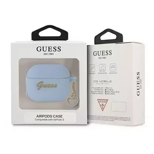 Guess GUA3LSCHSB AirPods 3 cover niebieski/blue Silicone Charm Collection - Akcesoria do słuchawek - miniaturka - grafika 3