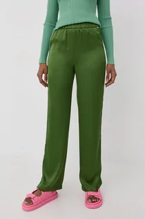 Spodnie damskie - Liu Jo spodnie damskie kolor zielony proste high waist - grafika 1