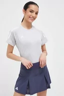 Koszulki sportowe damskie - adidas Performance t-shirt treningowy Hilo kolor szary - miniaturka - grafika 1