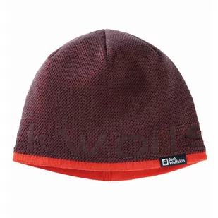 Czapka zimowa Jack Wolfskin BRAND BEANIE red earth - ONE SIZE - Czapki męskie - miniaturka - grafika 1