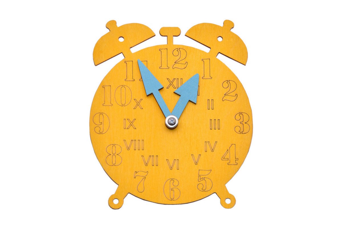 Dekor - mały zegar - kolorowe akcenty, ręcznie malowane farbami akrylowymi z atestem