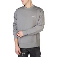 Bluzy męskie - Calvin Klein Męska bluza z mikro logo Repreve Heavy yweight Knits, Szary asfalt, S - miniaturka - grafika 1