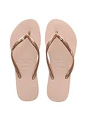 Klapki i japonki damskie - Havaianas Damskie japonki Slim Crystal Glamour, Róża baletowa, 33/34 EU - miniaturka - grafika 1