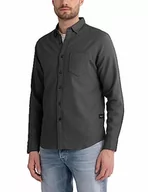 Koszule męskie - Replay Koszula męska regular fit, 395 Midnight Grey, M - miniaturka - grafika 1
