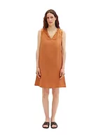 Sukienki - TOM TAILOR Damska sukienka lniana, 31650 - Terakota Brown, 36 - miniaturka - grafika 1