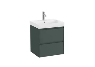 Roca Ona Zestaw umywalka meblowa 55x46 cm z szafką podumywalkową ciemny zielony mat/biały A851687513 - odbiór osobisty: Kraków, Warszawa - Szafki łazienkowe - miniaturka - grafika 1