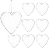 Bombki - Bombki akrylowe 6cm serce plastikowe decoupage zestaw 8 szt. - miniaturka - grafika 1