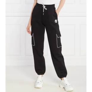 Karl Lagerfeld Spodnie dresowe ikonik 2.0 | Loose fit - Dresy damskie - miniaturka - grafika 1
