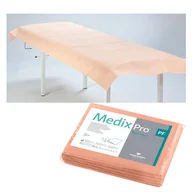 Kosmetyczne akcesoria jednorazowe - MedixPro Prześcieradło jednorazowe 77cm x 210cm morelowe podfoliowane 54g MedixPro 5szt - miniaturka - grafika 1