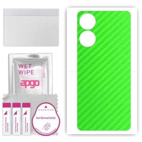 folia naklejka skórka strukturalna na TYŁ do ZTE Anshin Family - Carbon Zielony - apgo SKINS