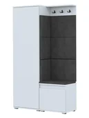 Meble do przedpokoju - Szafa z siedziskiem tapicerowanym - biało notra C7-M35 - miniaturka - grafika 1