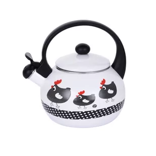 Czajnik imbryk emaliowany z gwizdkiem automat 2L - Czajniki na gaz - miniaturka - grafika 1