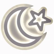 Lampy sufitowe - Plafon LAMPA sufitowa VEN P-666/3 dziecięca OPRAWA dekoracyjna LED 74W gwiazda księżyc biały - miniaturka - grafika 1