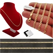 Łańcuszki - DAMSKI ZŁOTY ŁAŃCUSZEK PANCERKA PEŁNY 925/585 50CM - miniaturka - grafika 1