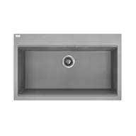 Zlewozmywaki - Laveo Tau Zlewozmywak granitowy jednokomorowy 50x80 cm szary SBT_5108 - miniaturka - grafika 1