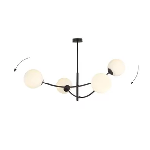Emibig HUNTER 4 BLACK/OPAL 1102/4 lampa sufitowa żyrandol nowoczesny 1102/4 - Lampy sufitowe - miniaturka - grafika 3