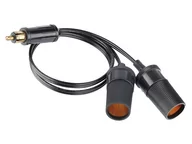 Akcesoria motoryzacyjne - Przejściówka na kablu z wtyczką DIN i 2 gniazdami EURO - miniaturka - grafika 1