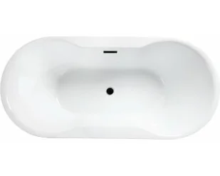 Besco Wanna wolnostojąca Navia 140x75 cm + maskownice syfonu w kolorze czarnym - Wanny - miniaturka - grafika 8