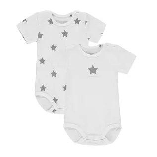 Body dla niemowląt - Body niemowlęce 2-pak krótki rękaw, białe z gwiazdkami, Bellybutton - grafika 1
