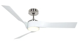 Energooszczędny wentylator sufitowy z oświetleniem LED i pilotem Eco Revolution szczotkowany chrom / biały - Wentylatory sufitowe - miniaturka - grafika 1