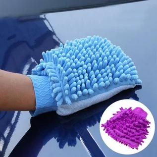 Akcesoria do mycia samochodu - Rękawica z mikrofibry do mycia samochodu - fioletowa - grafika 1