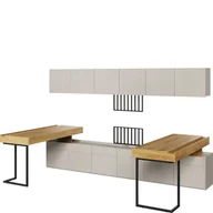 Zestawy mebli dla dzieci - Zestaw Mebli Młodzieżowych SET-06A Teen Flex Lenart Hikora Naturalna, Silk Flou, Raw Steel - miniaturka - grafika 1