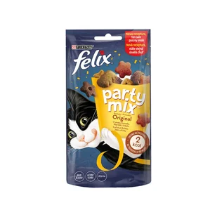 Purina Felix Party Mix karma dla kota o smaku kurczaka, wątróbki i indyka 60g - Suplementy i witaminy dla kotów - miniaturka - grafika 4