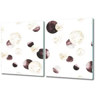 Deski do krojenia - Dekoracyjna Deska Kuchenna ze Szkła - 2x 40x52 cm - Nowoczesne geometryczne koła złote i brązowe - miniaturka - grafika 1