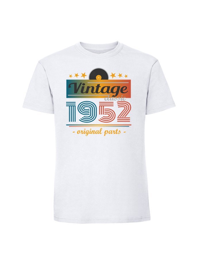 Męska koszulka z nadrukiem -1952 Vintage classic + rok 1952 v1 biały XXL