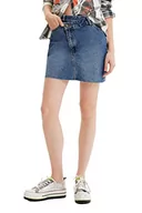 Spódnice - Desigual Damska spódnica, niebieski, M - miniaturka - grafika 1