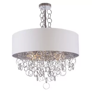 EVO LAMPA wisząca EVO P06496WH AG abażurowa OPRAWA okrągła ZWIS pierścienie rings białe srebrne EVO P06496WH AG - Lampy sufitowe - miniaturka - grafika 1