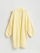 Swetry damskie - Reserved - Długi kardigan - jasnożółty - miniaturka - grafika 1