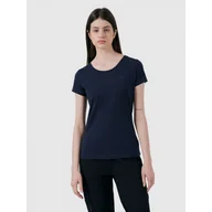 Koszulki sportowe damskie - Koszulka Damska 4F T-Shirt Granatowy L22TSD350-30S - miniaturka - grafika 1
