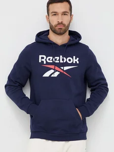 Bluza z kapturem męska ocieplana Reebok Identity Big Logo Fleece Hoodie 100050291 2XL Granatowa (4066751080575) - Bluzy męskie - miniaturka - grafika 1